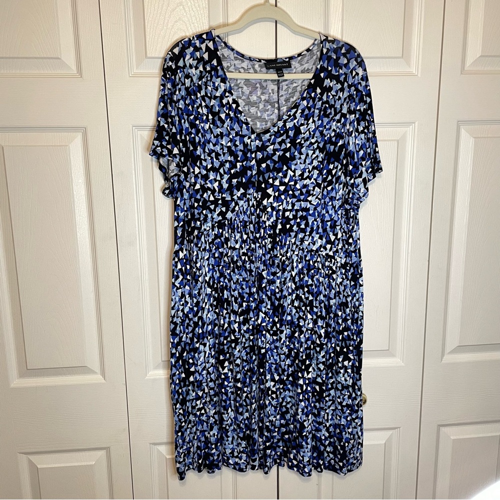 Lane Bryant Geometric Blue and Black Dress 18/20